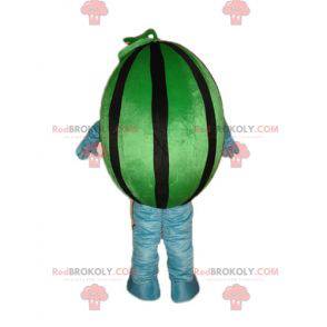Mascote gigante de melancia verde e preta - Redbrokoly.com