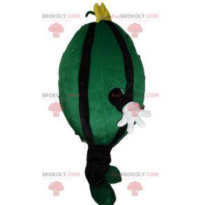Kæmpe grøn og sort vandmelon maskot - Redbrokoly.com