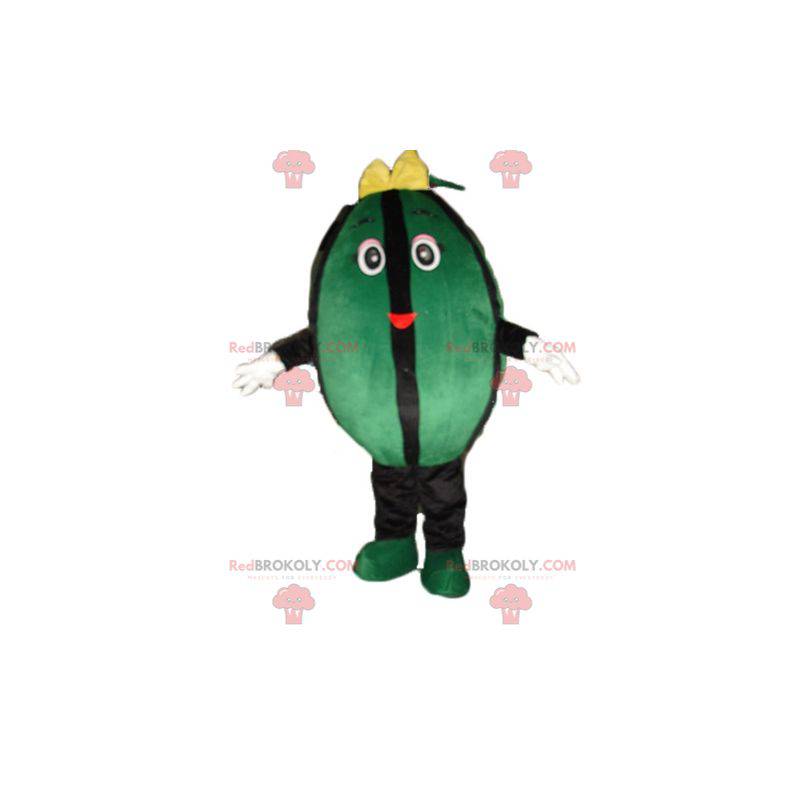 Kjempegrønn og svart vannmelon maskot - Redbrokoly.com
