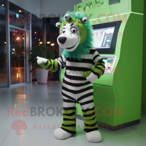 Grön Zebra maskot kostym...