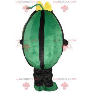Kjempegrønn og svart vannmelon maskot - Redbrokoly.com