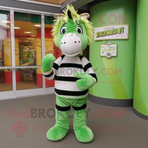 Grønn Zebra maskot...