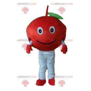 Mascote cereja vermelha fofo e sorridente - Redbrokoly.com