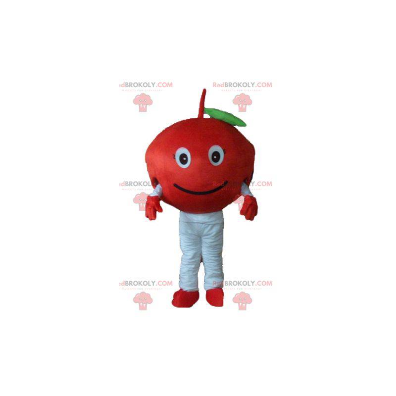 Søt og smilende rød kirsebærmaskot - Redbrokoly.com