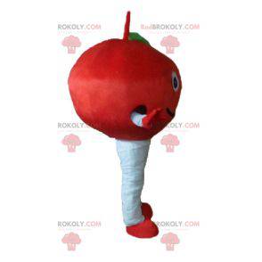 Mascote cereja vermelha fofo e sorridente - Redbrokoly.com