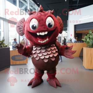 Maroon Piranha maskot...