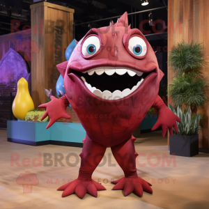 Maroon Piranha maskot...