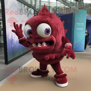 Maroon Piranha maskot...