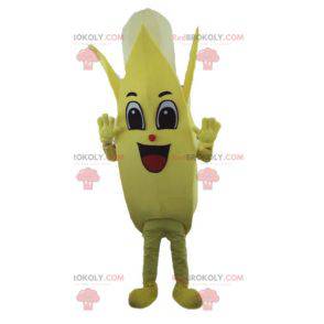 Mascotte gigante di banana gialla e bianca - Redbrokoly.com