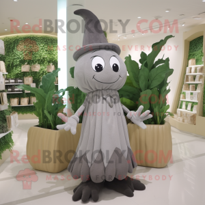 Grå bønnestilk maskot...