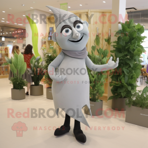 Grå bønnestilk maskot...