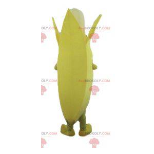 Mascotte gigante di banana gialla e bianca - Redbrokoly.com