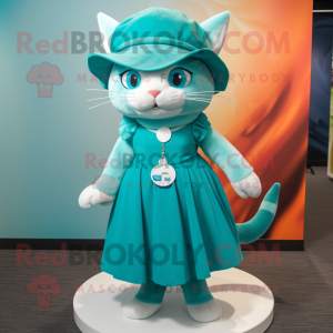 Turquoise Cat mascotte...