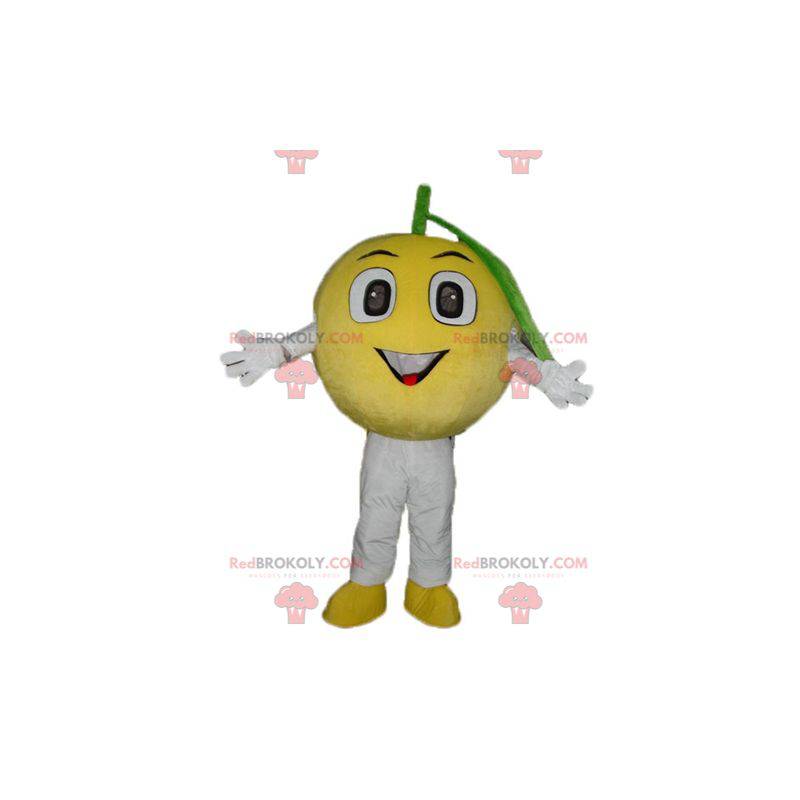 Mascotte de citron jaune tout rond et mignon - Redbrokoly.com