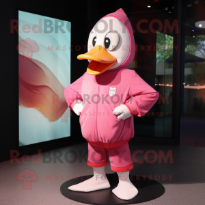 Pink Gæs maskot kostume...