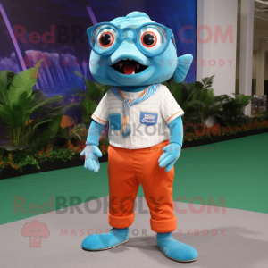 Sky Blue Lax maskot kostym...