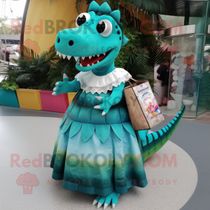 Turquoise krokodil mascotte...