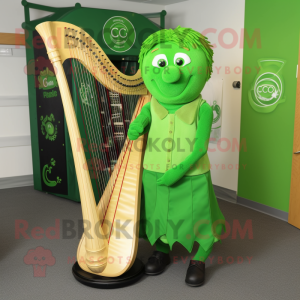 Limegrøn keltisk harpe...