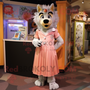 Peach Wolf maskot kostume...