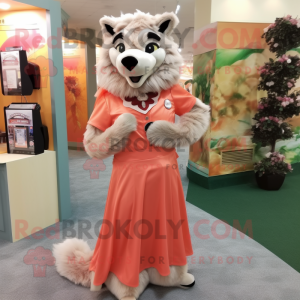 Peach Wolf maskot kostume...