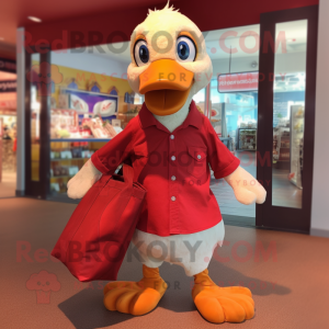 Red Gosling maskot kostume...