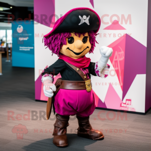 Magenta Pirate maskot drakt...