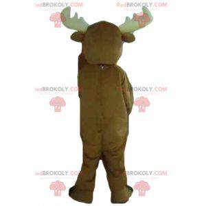 Very cute and impressive brown caribou elk mascot -