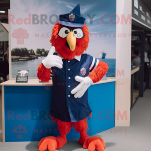 Navy Chicken Parmesan mascot costume character dressed with a Bermuda Shorts and Sunglasses