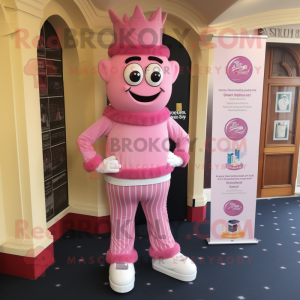 Pink Irish Castle mascot costume character dressed with a Bootcut Jeans and Cufflinks