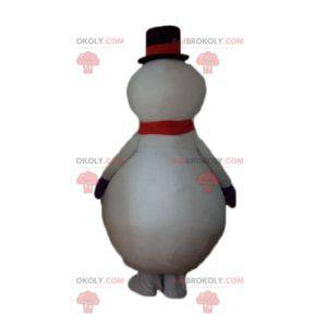 Grande mascote vermelho e preto do boneco de neve -