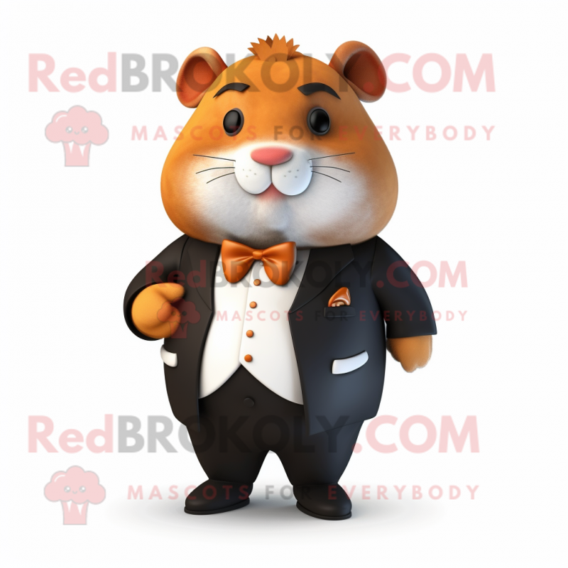 Rust Hamster mascot costume character dressed with a Tuxedo and Pocket squares Rust Hamster mascot costume character dressed with a Tuxedo and Pocket squares
