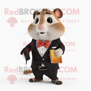 Rust Hamster mascot costume character dressed with a Tuxedo and Pocket squares
