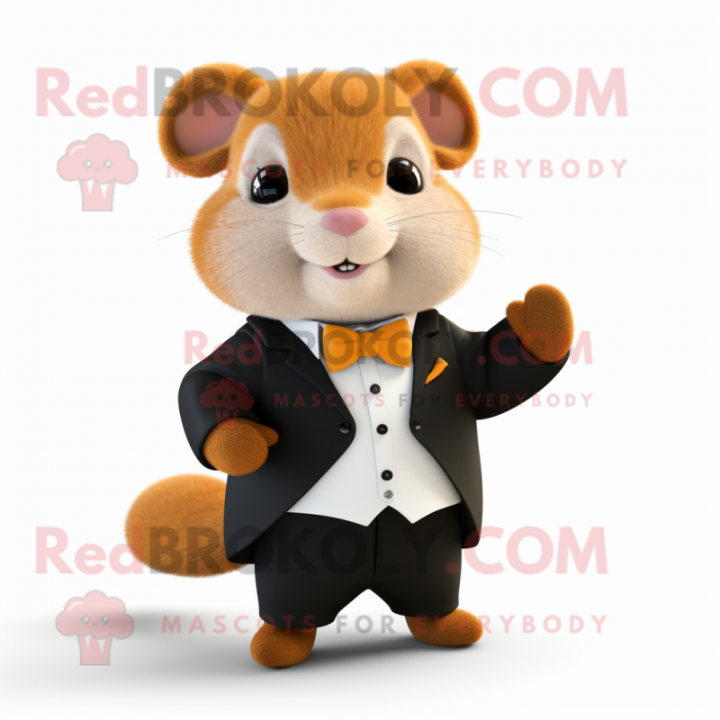 Rust Hamster mascot costume character dressed with a Tuxedo and Pocket squares