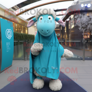 Cyan Sheep mascotte kostuum...