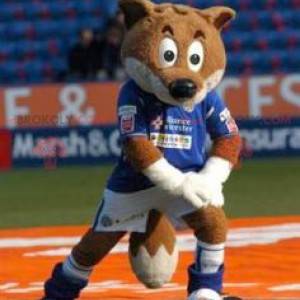 Mascote raposa marrom em roupas esportivas - Redbrokoly.com