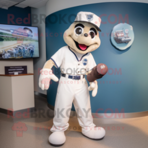 White Doctor mascot costume character dressed with a Baseball Tee and Hats