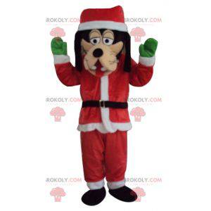 Mascotte de Dingo habillé en tenue de Père-Noël - Redbrokoly.com