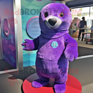 Purple Seal maskot drakt...