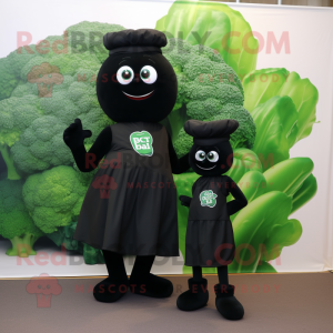 Sort broccoli maskot...