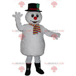 Mascotte de bonhomme de neige doux coloré et mignon -