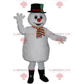 Mascota de muñeco de nieve dulce colorido y lindo -