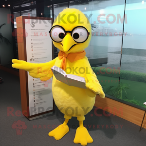 Gul Seagull maskot kostym...