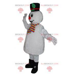 Mascotte de bonhomme de neige doux coloré et mignon -