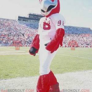 Red eagle mascot in white sportswear - Redbrokoly.com