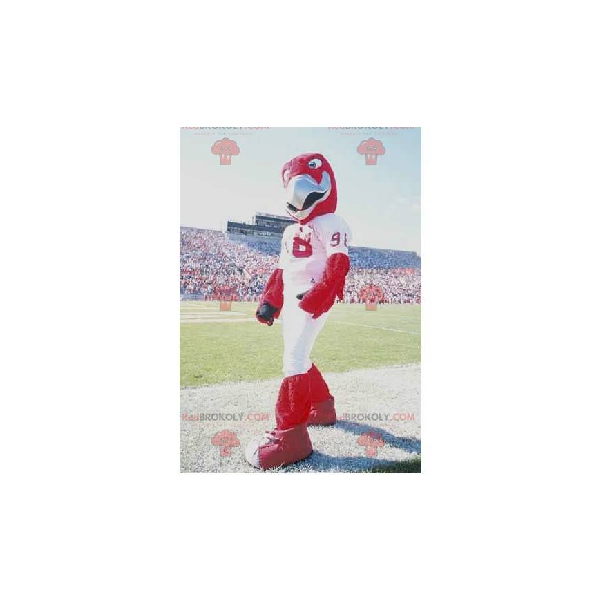 Maskot červený orel v bílém sportovním oblečení - Redbrokoly.com