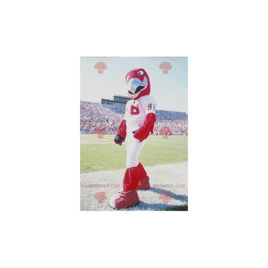 Red eagle mascot in white sportswear - Redbrokoly.com