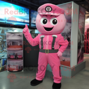 Pink Army Soldier maskot...