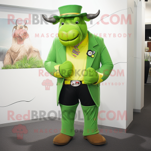 Lime Green Bison mascotte...