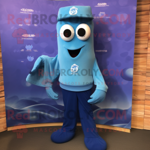 Blue Squid maskot kostume...