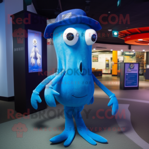 Blue Squid mascotte kostuum...